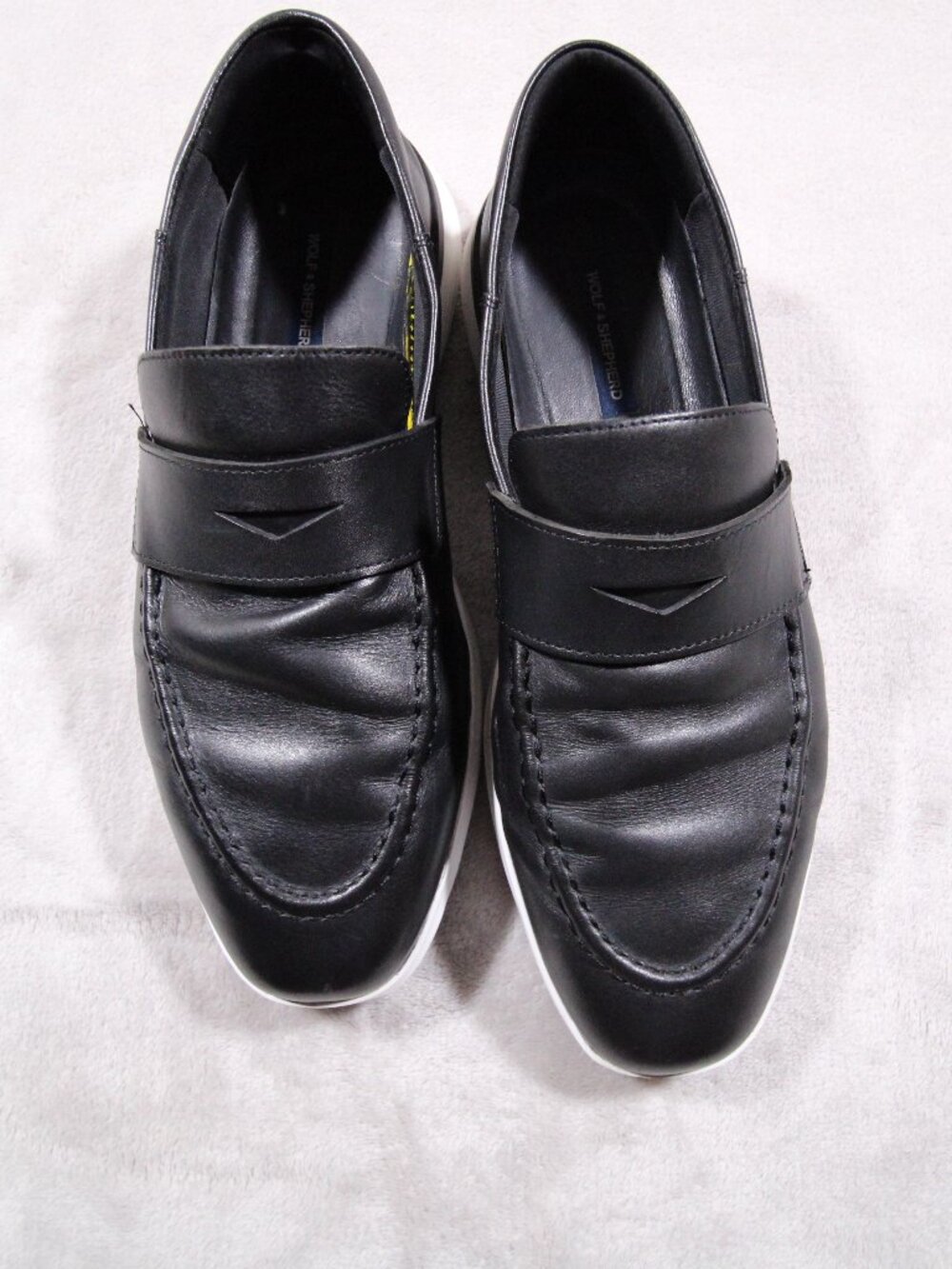Wolf & Shepherd slip on leather shoes 11 M Men black
